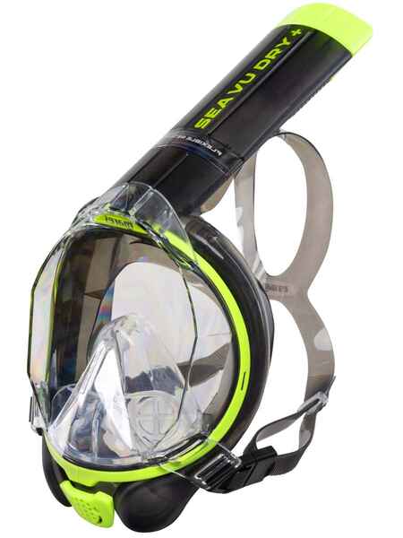 Masca full face snorkeling Mares AQ SEA VU DRY Smoke Lime 01